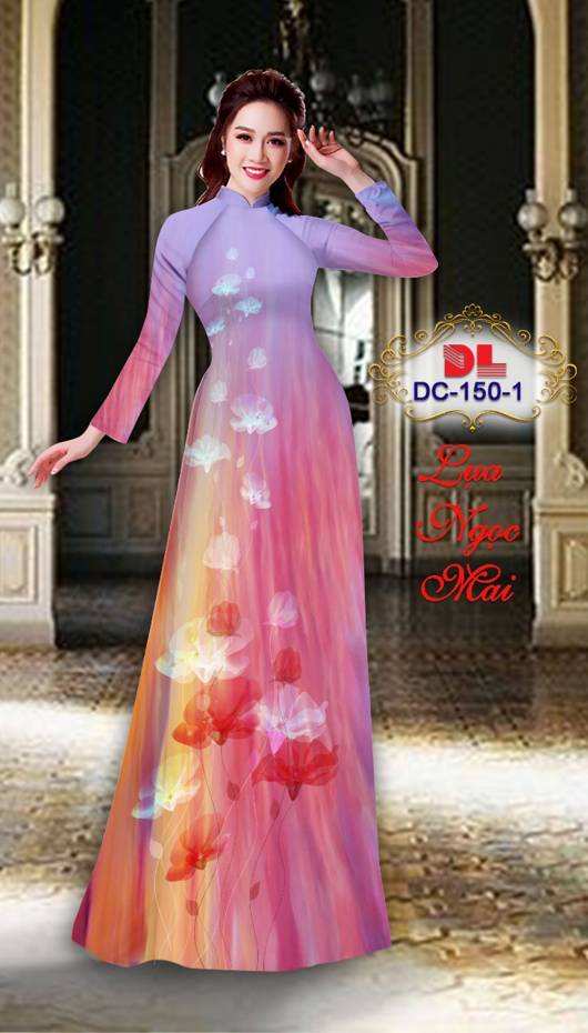 Vải Áo Dài Hoa In 3D AD DC150 2